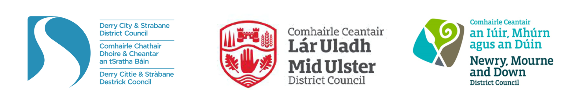 Image showing Derry City & Strabane District Council, Mid Ulster District Council, and Newry, Mourne and Down District Council